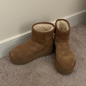 Ugg Suede Platform Ankle Boots